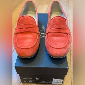 J. Crew Red Suede Charlie Penny Loafers size 6.5